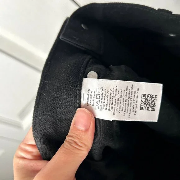 Everlane Uniform The Slim Black High Stretch Denim Jeans Men's Size 34 x 28 NWT